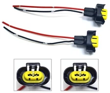 Wire Pigtail Female N H11 Two Harness Fog Light Bulb Lamp Connector Socket Plug
