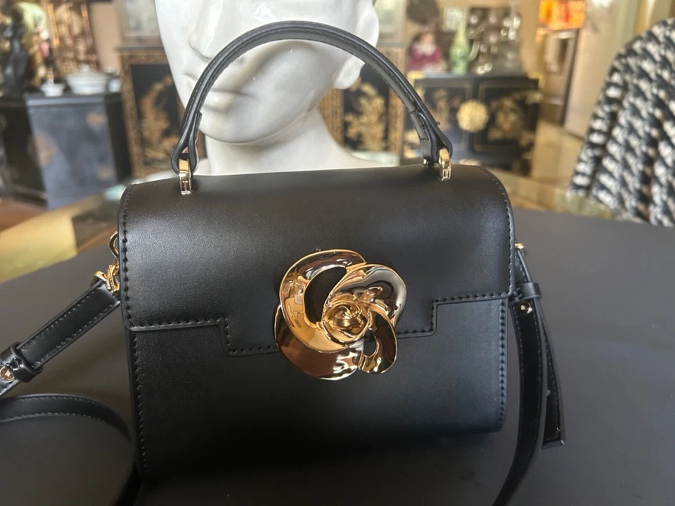 NEW TED BAKER Rosyia Mini Top Handle Black Leather Bag Crossbody Strap - Image 2 of 4