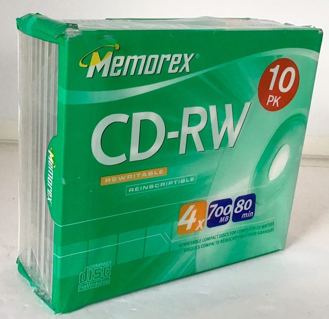 Memorex CD RW 10 Pack 4X 700MB 80 Min Compact Discs Rewritable NEW memorex-cd-rw-10-pack-4x-700mb-80-min-compact-discs-rewritable-new