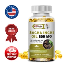 Sacha Inchi Oil Capsules 600MG Health Skin Care Strong Antioxidant - 120 Pills