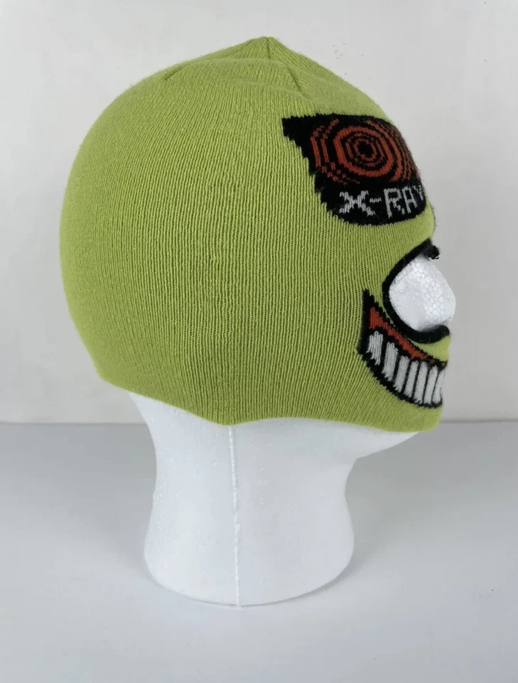 Volcom X-Ray Strange Face Mask Beanie Lime Green RN#29475 CA#32350 - Image 4 of 4