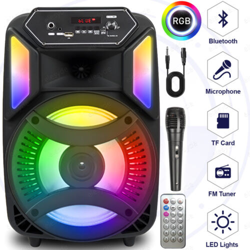 1000W Portable Bluetooth Speaker Sub Woofer Heavy Bass Sound System Party & Mic - Afbeelding 1 van 13