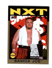 WWE Samoa Joe NXT 2016 Topps Heritage GOLD Event Used Shirt Relic Card SN 5 / 10
