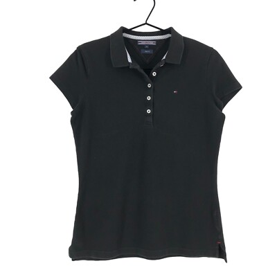 TOMMY HILFIGER Polo Nero Slim Fit Collo A Polo Donna Taglia M