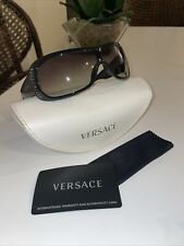 Versace Black Vintage Sunglasses w/gem sides 90  s Rare Gianni Versace
