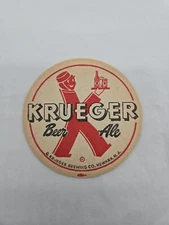 Vintage Krueger Beer Coaster  Krueger Brewing Newark N.J.