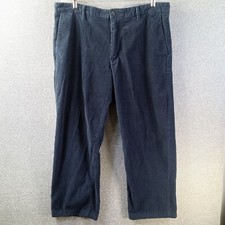 Izod Pants Mens 38x30 Blue Navy Corduroy Flat Front Zipper Fly Pockets