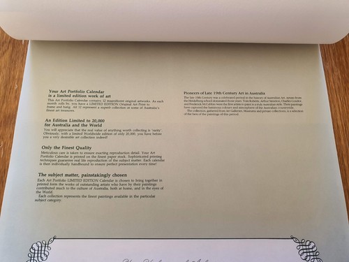 Pioneers Of Late 19th Century Art in Australia 1988 Calendar Prints RARE + COA - Foto 6 di 19
