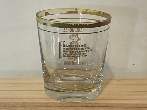 Vintage Paul Jones Gold Trim Old Fashion Whiskey Rocks Glass - 3 1/4" Tall - Picture 5 of 9