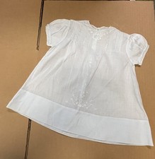 Vintage Baby or Doll Dress in Light Blue Size 6 Mo. With Embroidered Accents