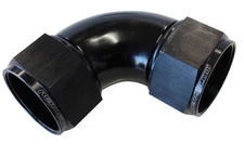 Aeroflow AF583-20BLK 90° Full Flow Female Coupler -20AN Black Finish