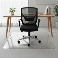 48" x 36" Inch Frosted PVC Floor Mat for Carpets, Non-Slip Back & Smooth Glide