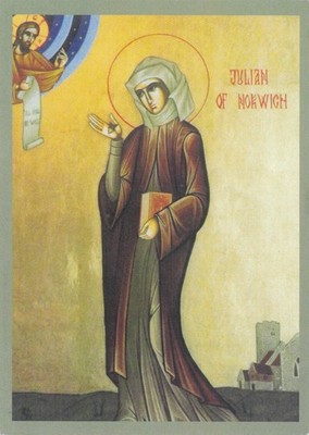 Julian von Norwich mystische Anchoress Norfolk Postkarte