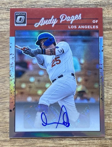 Andy Pages [Holo] #1990-AP 2023 Panini Donruss Optic Retro 1990 Signatures card