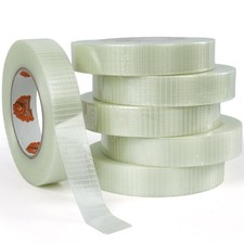 TAPEBEAR Clear Filament Duct Tape 1" x 60Yards, Fiberglass Reinforced Two-Way...