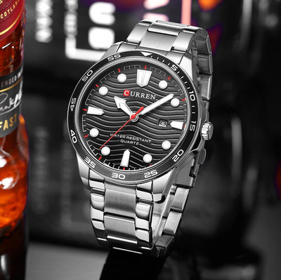 46MM CURREN Quartz Men's Luxury Watch Dive 30M Waterproof Luminous Stainless NEW