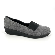 Easy Spirit Shoes Womens Size 7 Gray Shimmer Fabric Slip-On Low Wedge Kaleo