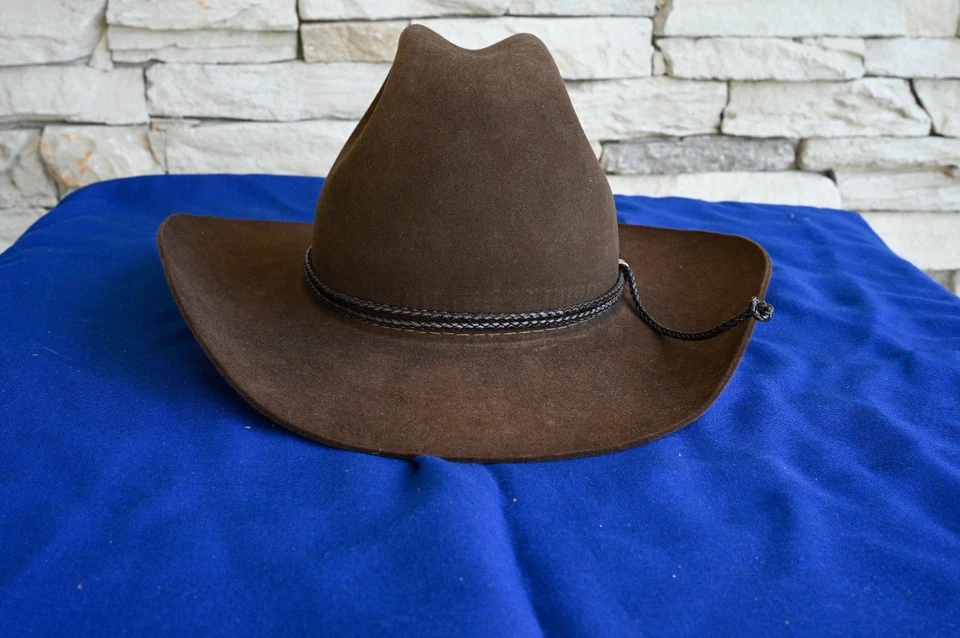 Sombrero Vaquero Vaquero Stetson Cuarto Caballo Talla 7 5/8 Marrón 4X Castor Excelente Foto 4 de 4