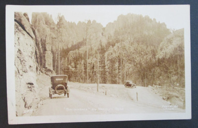 Switchback on Needles Road State Park Black Hills SD RPPC Postcard