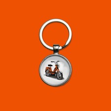 Porte-clés Mobylette Peugeot 103 MVL orange porte-clefs