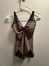 Gaynor Minden Madame X Leotard Size M Cardamom Taupe NW/OT Adjustable Pinch