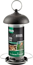 Image of Gardman A01172 Black Steel Wild Bird Seed Feeder, 17.5 x 18 x 3.5 cm