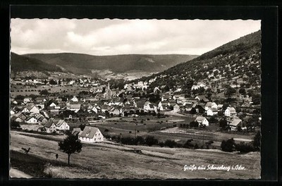 Ansichtskarte Schneeberg i. Odw., Ortsansicht aus der Ferne 