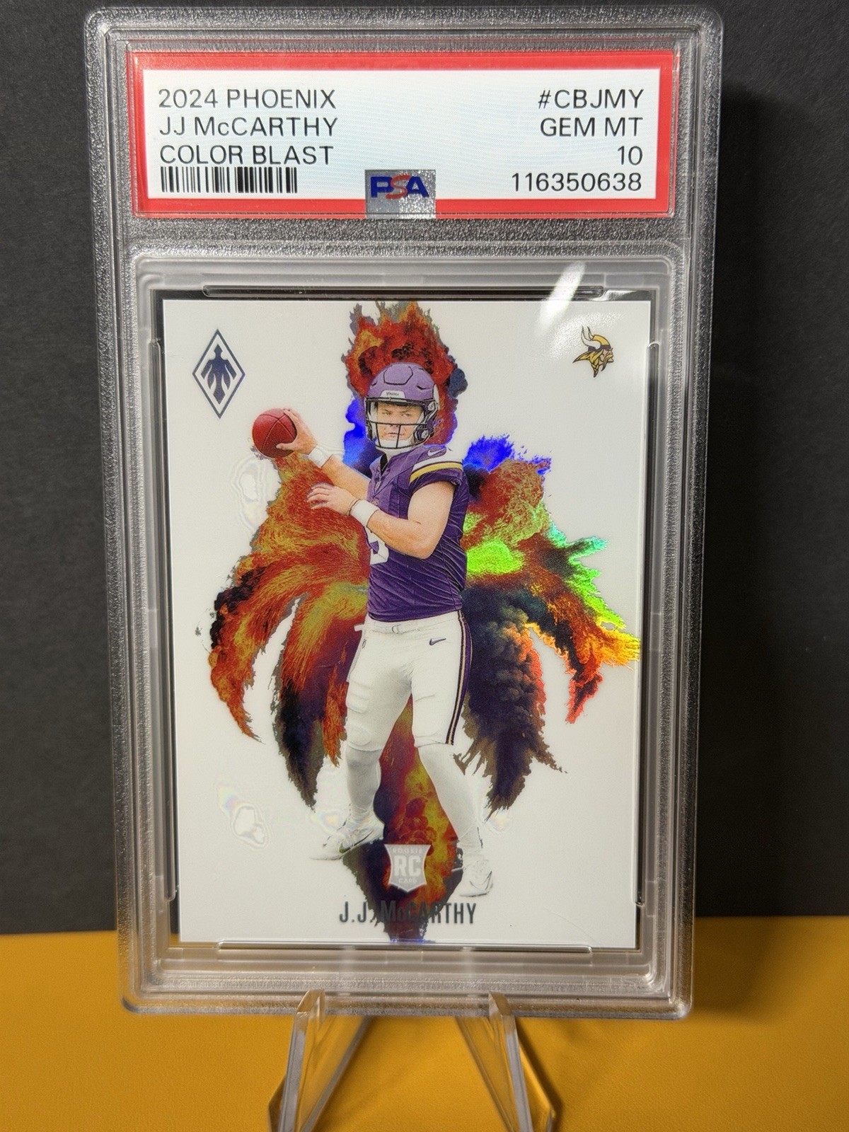 2024 PANINI PHOENIX FOOTBALL JJ McCarthy Color Blast Rc Rookie PSA 10