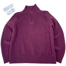 J.Crew Mens Premium Lambswool Quarter Zip Sweater Burgundy Purple 98322 Size S