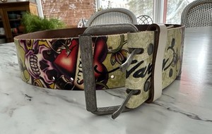 Ed Hardy Wide Love kills Leather Belt M