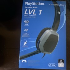 PDP Afterglow LVL 1 Noise Cancelling Chat Headset PS4 3.5mm Boom Mic Black Gray