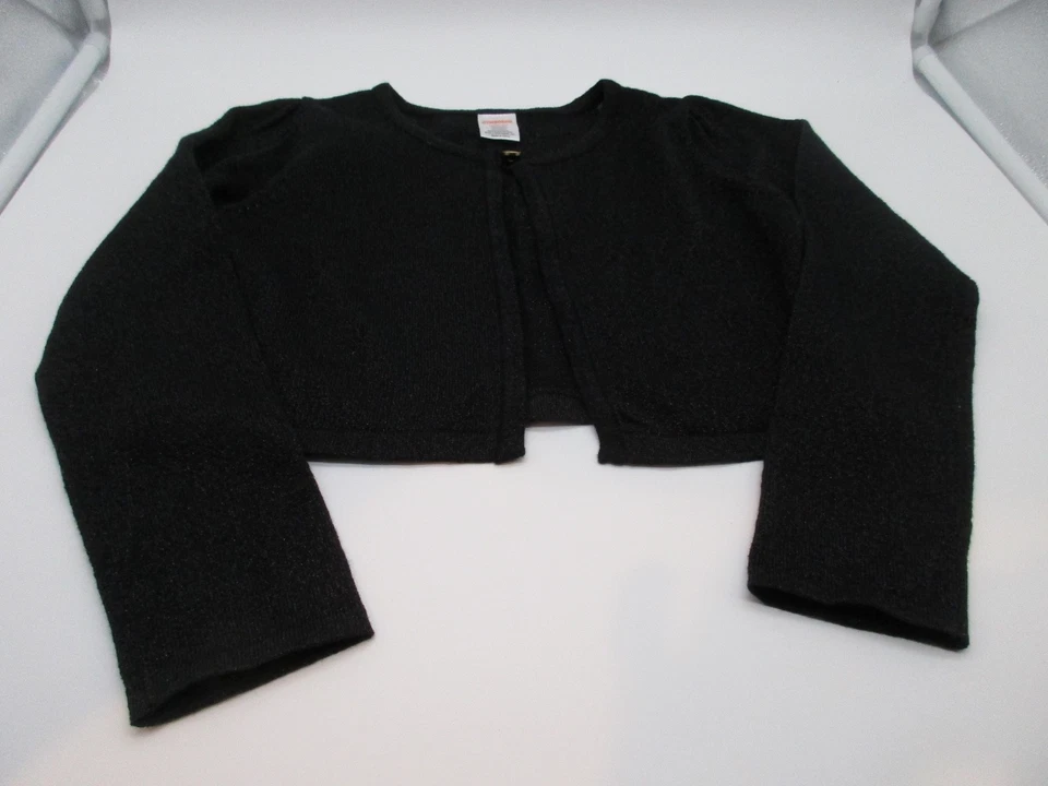 Gymboree Kid Girl's Long Sleeves Black/Silver Cropped Bolero Cardigan, Sz S(5-6) - Image 4 of 4