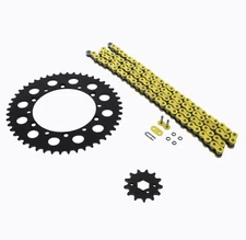 1989-2004 Kawasaki KX500 KX 500 Yellow O Ring Chain & Sprocket Black 13/48 114L