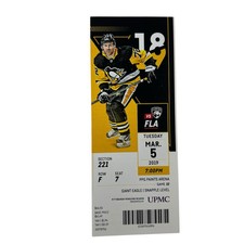 Sidney Crosby 1200th NHL Point Matt Cullen 1500th Game Ticket 3/5/19 Milestone