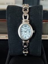 Vintage Carriage by Timex Silver Oval MOP 20mm Dress Watch Jewelry Link Bracelet