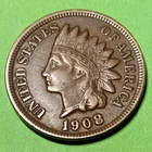 ■ 1908 INDIAN PENNY ONE CENT ☐ Liberty, Diamonds