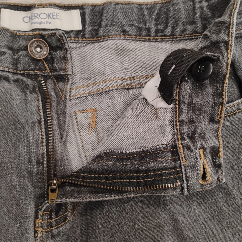 Cherokee Distressed Black Pants straight Fit Size 16 — 第 4/4 张图片