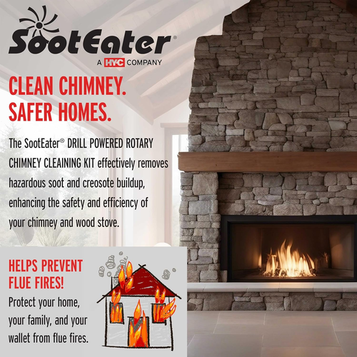 Sooteater Rotary Chimney Cleaning System - RCH205-B Chimney Sweep Kit, Cleans O - 第 5/6 張圖片