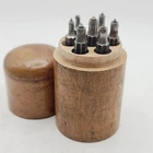Vintage French Watchmaker Pivot Hole Closing Punch Set in Wooden Case Horology