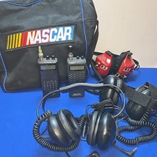 2 Radio Shack NASCAR PRO-51 & 98  Channel Racing Scanner 3 Headsets Electronics