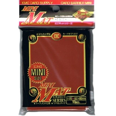 KMC 50 SMALL SIZE YUGIOH CARD BARRIER SLEEVES DECK PROTECTORS - MINI MAT RED