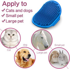 Dog Bath Brush Pet Bath Comb Brush Soothing Massage Rubber Comb 2Pcs with Adj...