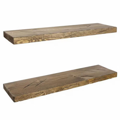 30 In. W X 6.7 In. D Walnut Wood Floating Shelves for Wall Decor 2-Decorative Wa