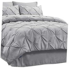Size Comforter Sets - 8 Pieces Pintuck Bed Set Size Size Bed in A Full Grey