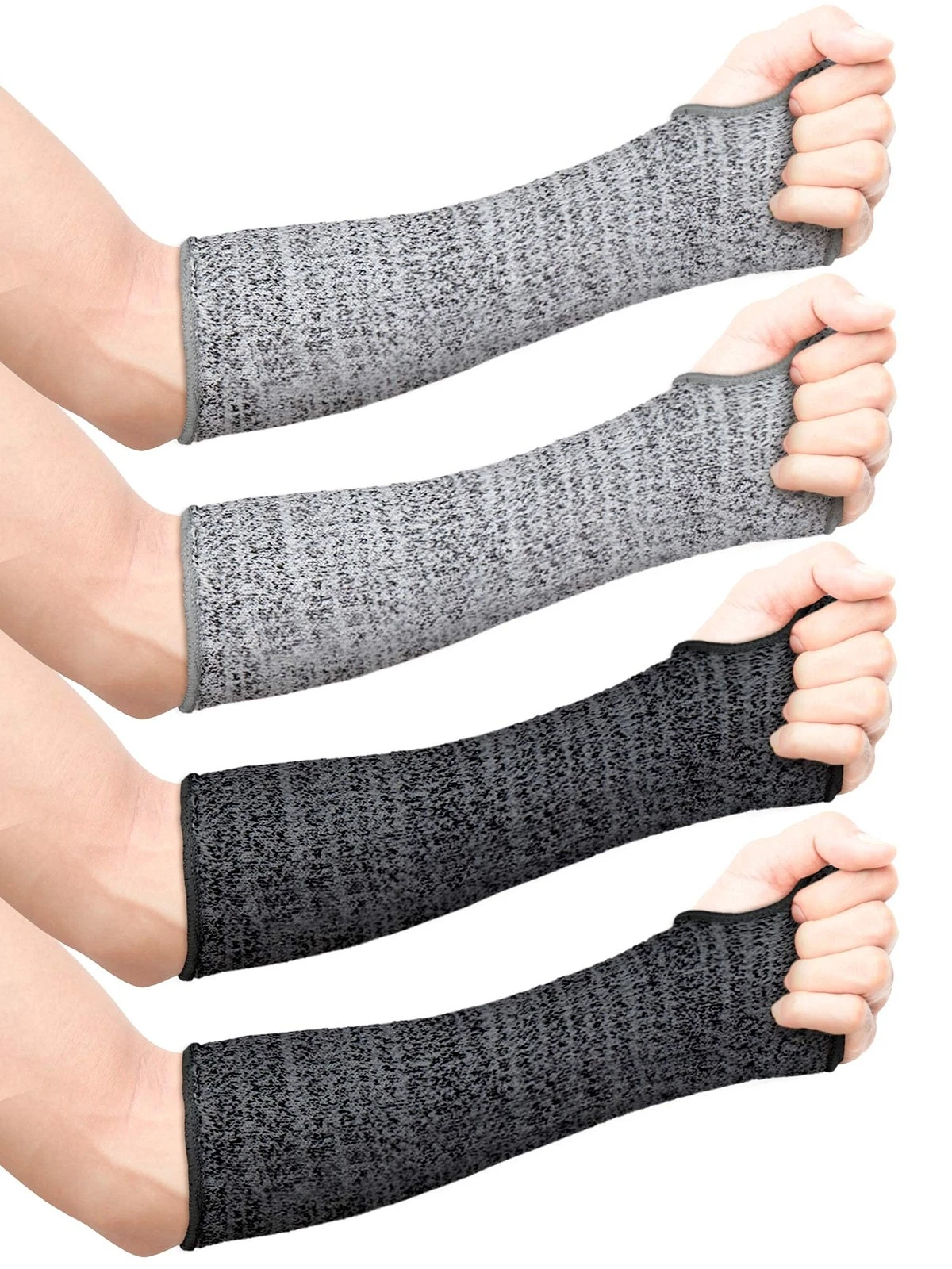 Cut Resistant Arm Sleeves Safety Protection Thumb Hole for Garden Kitchen