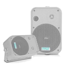Pyle 6.5 Inch Waterproof Speakers 500W Indoor Outdoor Wall Mount System White
