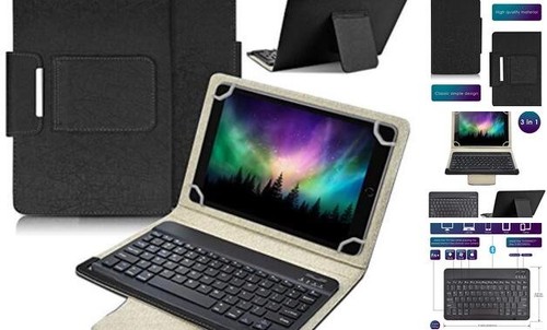 Universal 10.1 inch Android Tablet Case with Keyboard, Removable Wireless