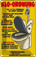 Blechschild 30X20 Cm Klo Ordnung Im Sitzen Pinkeln Warnschild Hinweisschild Sich