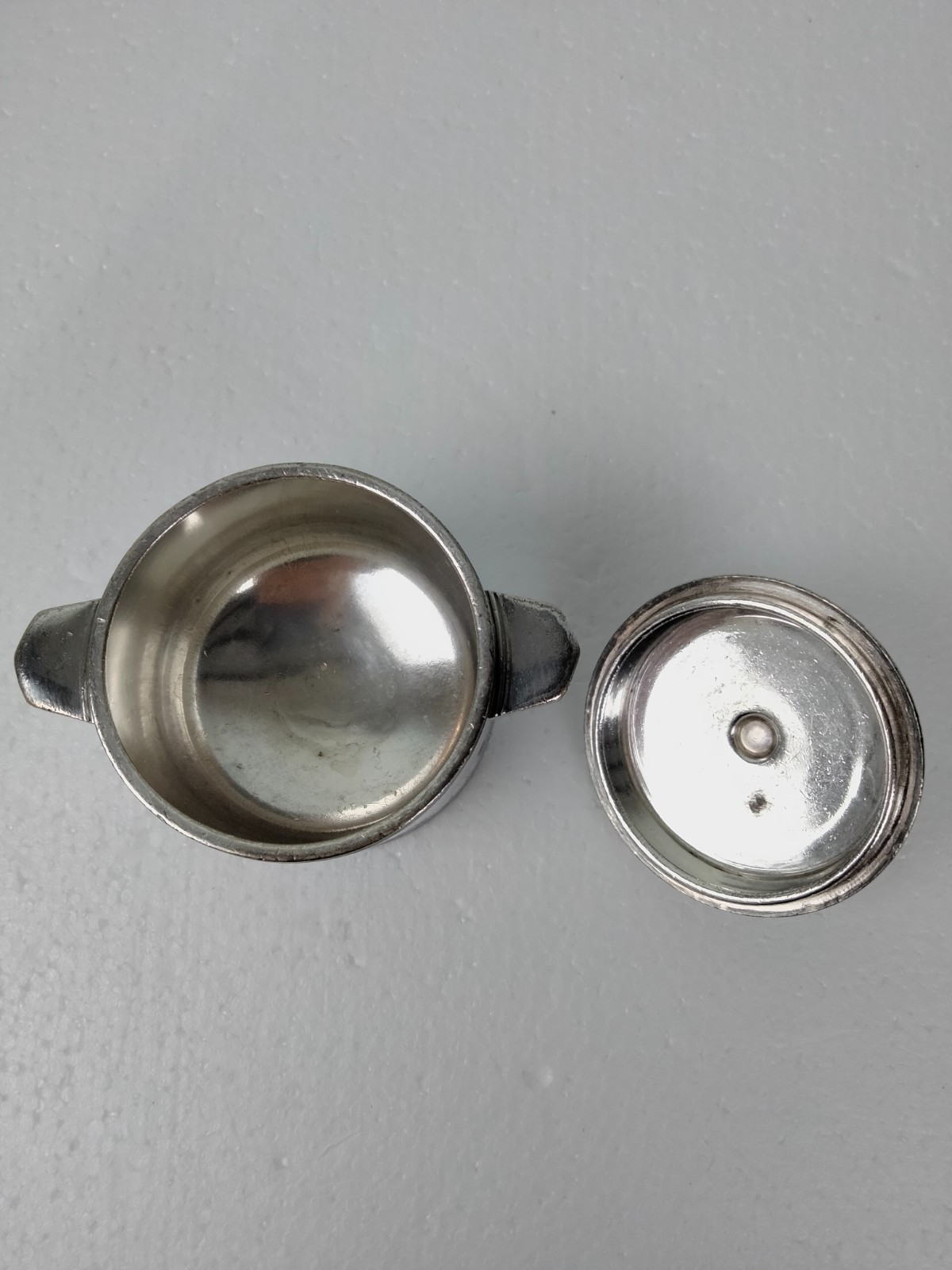 The Milwaukee Road Railroad Dining Car Sugar Bowl Soldered Silver Nice Condition