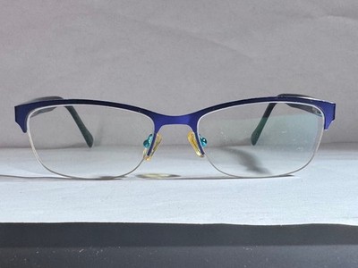 Jill Stuart Eyeglasses JS341-3 Blue Half Rim Cat Eye 54-17-135 Frames Only